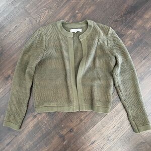 LOFT Textured Olive Cardigan